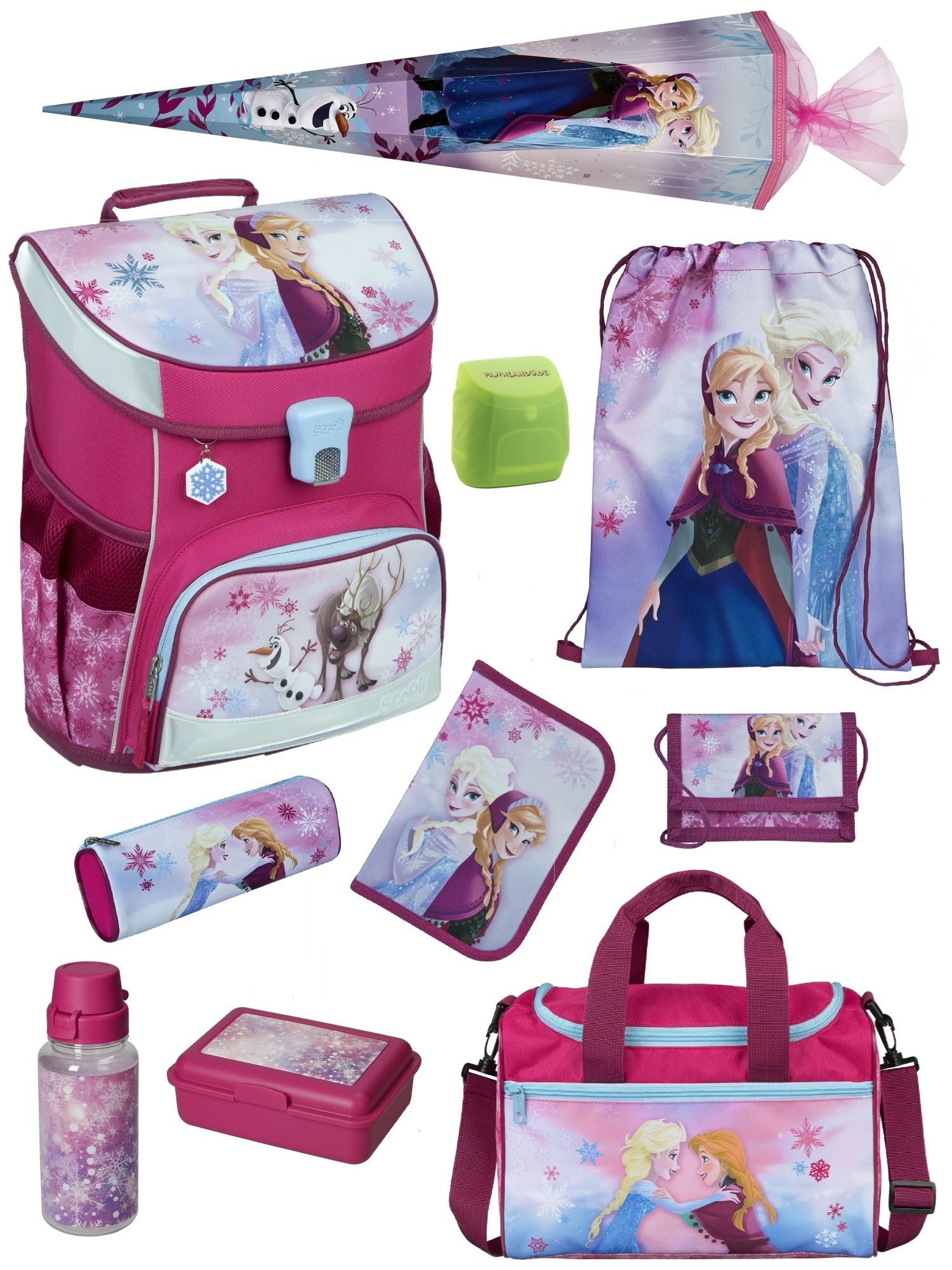 Scooli Campus Fit Schulranzen Set Frozen, Eiskönigin rosa - Schultasche 1. Klasse